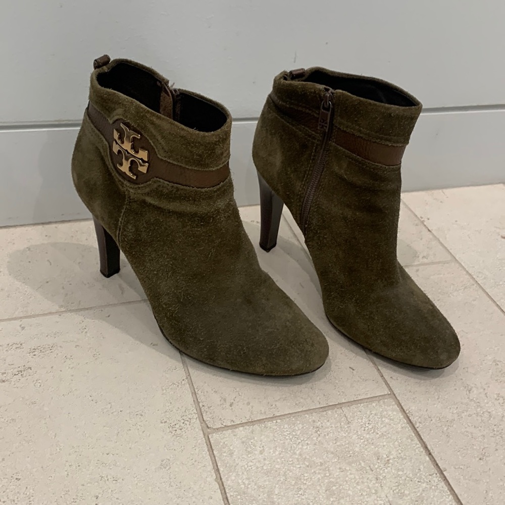 Tory Burch-Alaina Olive Green Ankle Bootie-size 10.5